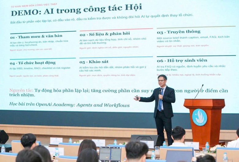 Gần 3.800 c&aacute;n bộ Hội Sinh vi&ecirc;n kết nối tập huấn từ Đại học Kiến tr&uacute;c H&agrave; Nội - Ảnh 2.