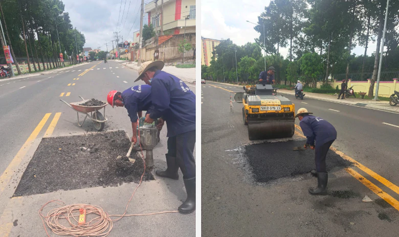 TP.HCM: Khoan lấy mẫu t&igrave;m nguy&ecirc;n nh&acirc;n đường B&ugrave;i Thị Xu&acirc;n vừa n&acirc;ng cấp đ&atilde; 'xuống cấp' - Ảnh 6.