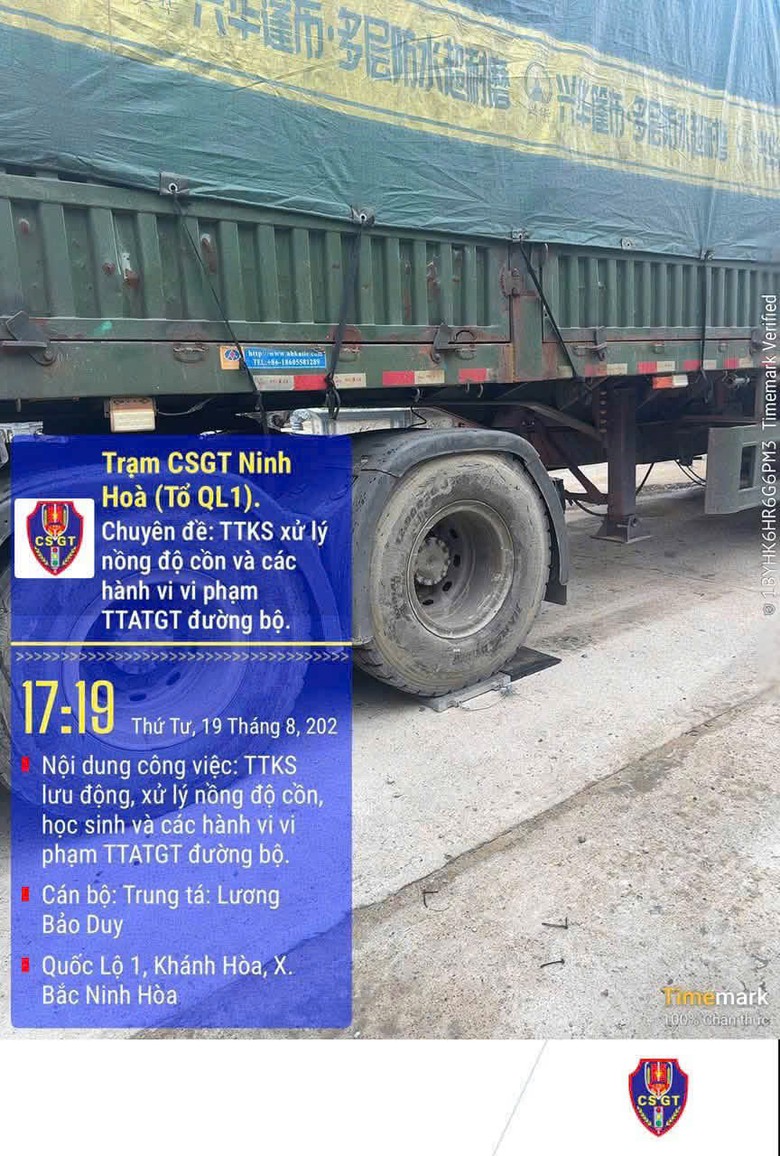 Kh&aacute;nh H&ograve;a: Trạm CSGT Ninh H&ograve;a xử l&yacute; phương tiện vi phạm qu&aacute; tải trọng qua tin b&aacute;o Zalo - Ảnh 1.