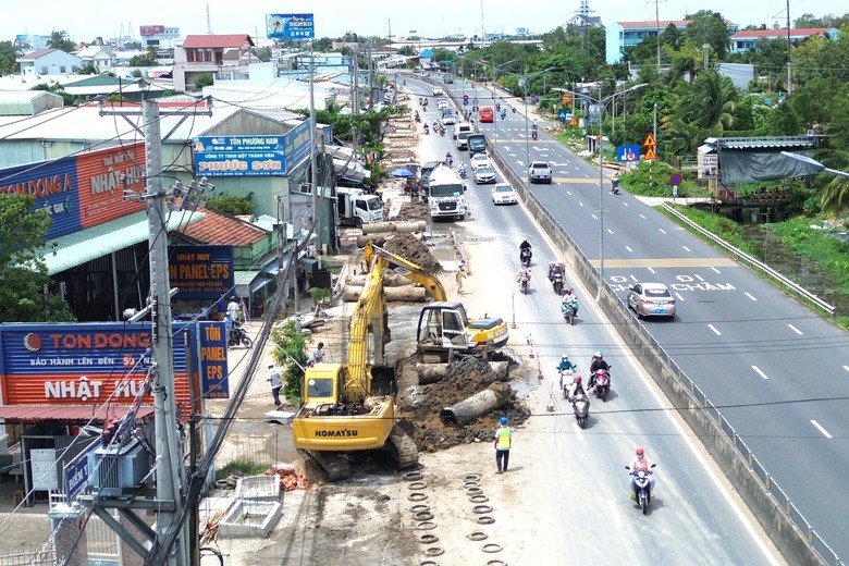 Đồng Tháp: Dự án chống ngập ở cửa ngõ Mỹ Tho đang thi công ra sao? - Ảnh 2.