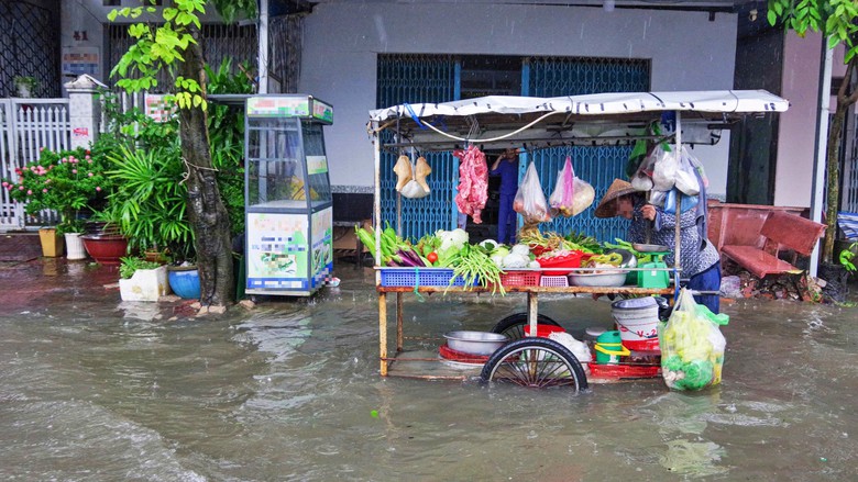 Cà Mau: Mưa lớn kết hợp triều cường gây ngập sâu, bộ đội hỗ trợ người dân di chuyển- Ảnh 5.