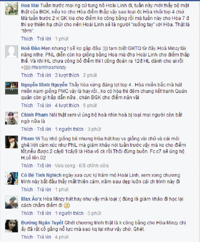 Kh&aacute;n giả bức x&uacute;c v&igrave; H&ograve;a Minzy bị loại khỏi top 4