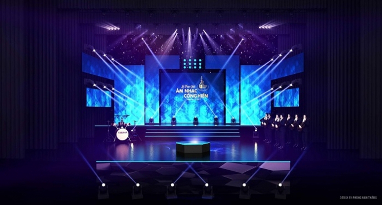 Thiet ke San khau Le trao giai Cong hien lan 12 - 