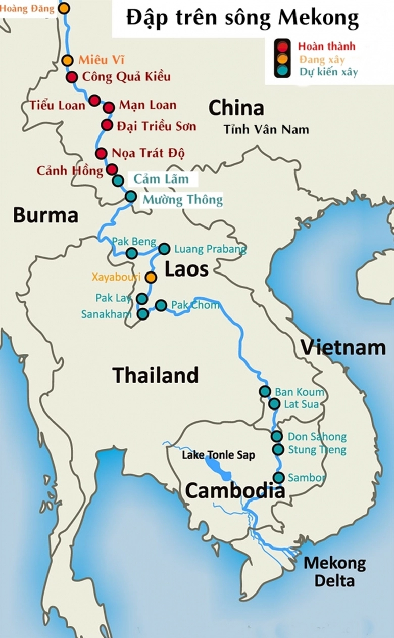 C&aacute;c đập tr&ecirc;n song Mekong