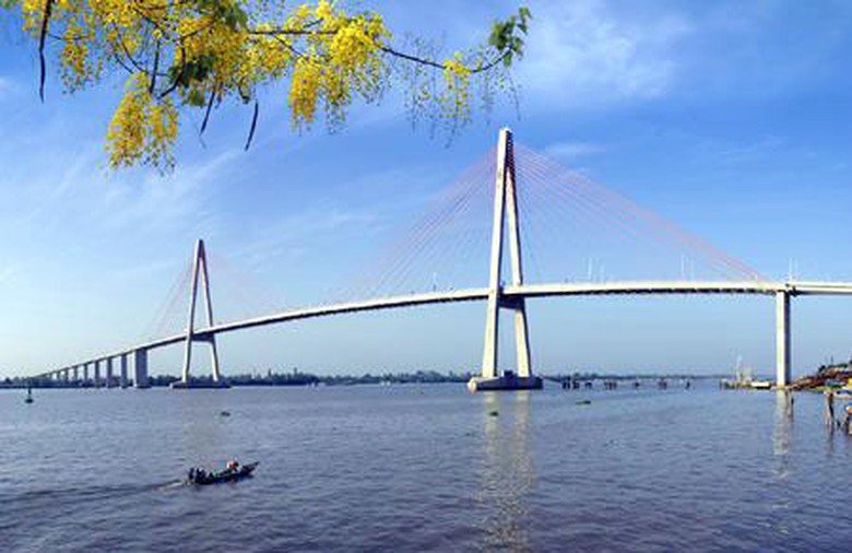Cầu d&acirc;y văng Rạch Miễu khẩu độ nhịp lớn 270m do TEDI thiết kế 