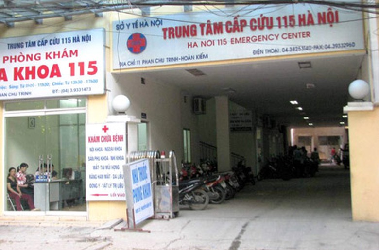 TT cấp cứu 115 H&agrave; Nội nơi xảy ra sự việc động trời