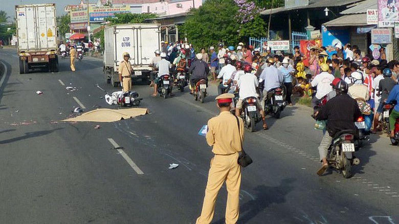 Hiện trường vụ tai nạn (Ảnh: Tiền Phong) 