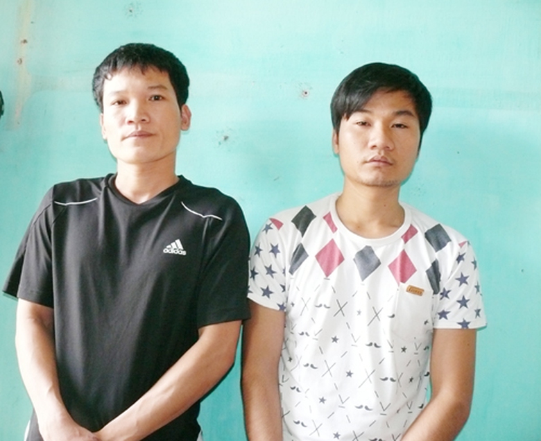 Đối tượng Long v&agrave; Thọ tại cơ quan điều tra