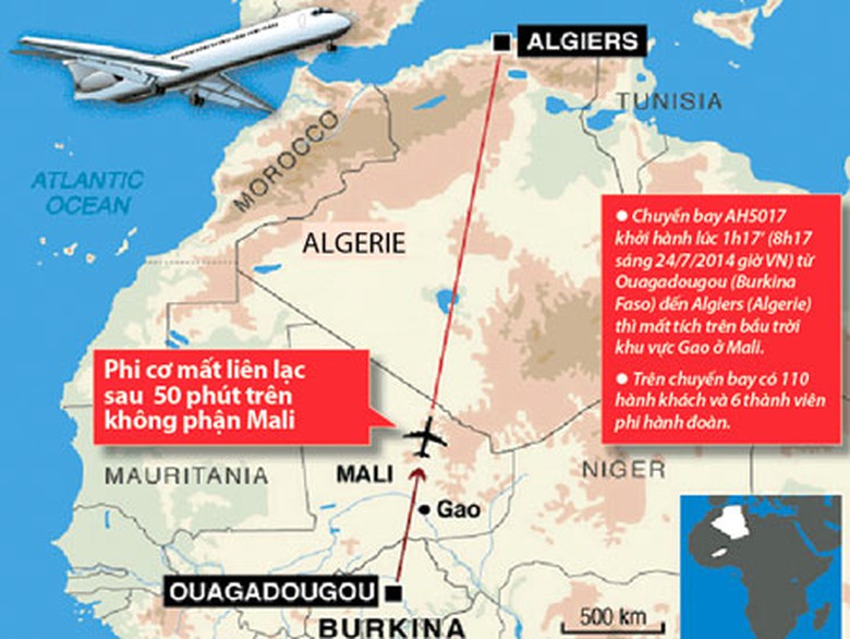 Sơ đồ minh họa đường bay của m&aacute;y bay AH5017