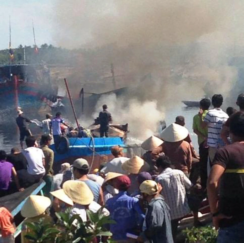 H&ecirc;ện trường xảy ra vụ ch&aacute;y