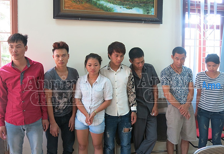 C&aacute;c đối tượng tại cơ quan c&ocirc;ng an (Ảnh: An ninh Thủ đ&ocirc;)