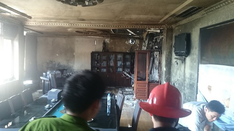 Ph&ograve;ng l&agrave;m việc của Gi&aacute;m đốc Sở sau vụ hoả hoạn
