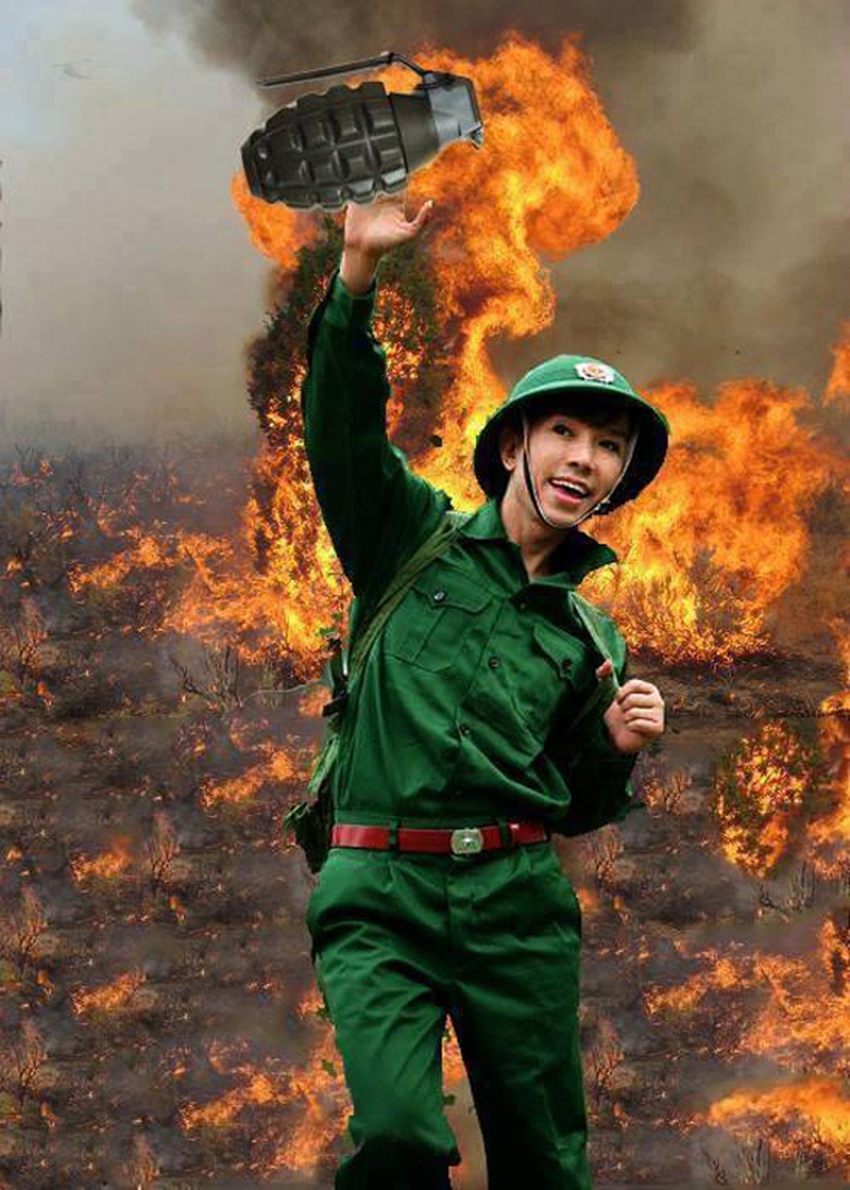  Ngay sau khi &ldquo;nực cười&rdquo; ch&ecirc; chuyện Phương Thanh gi&uacute;p Siu Black vượt qua khủng hoảng nợ nần, Long Nhật bị chế ảnh n&eacute;m lựu đạn