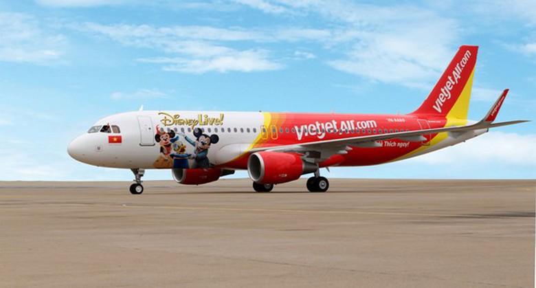 T&agrave;u bay của Vietjet Air mang h&igrave;nh ảnh độc đ&aacute;o của Disney v&agrave; chuột Mickey