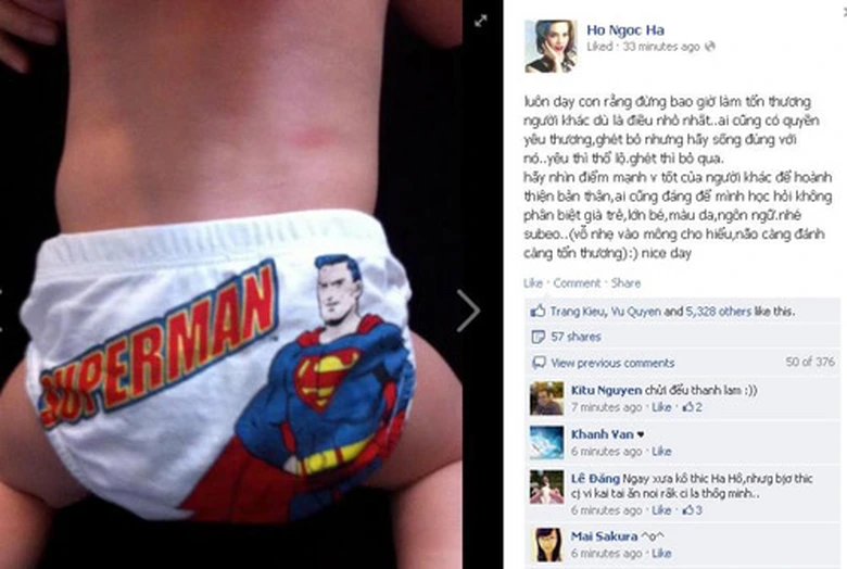 Ngay lập tức, c&ocirc; phản ph&aacute;o nữ diva h&agrave;ng đầu Việt Nam: &ldquo;Vỗ nhẹ v&agrave;o m&ocirc;ng cho hiểu, n&atilde;o c&agrave;ng đ&aacute;nh c&agrave;ng tổn thương&rdquo;. Điều n&agrave;y khiến dư luận phản đối bởi cho rằng đ&oacute; l&agrave; sự &ldquo;v&ocirc; lễ&rdquo; của H&agrave; Hồ với bậc đ&agrave;n chị.