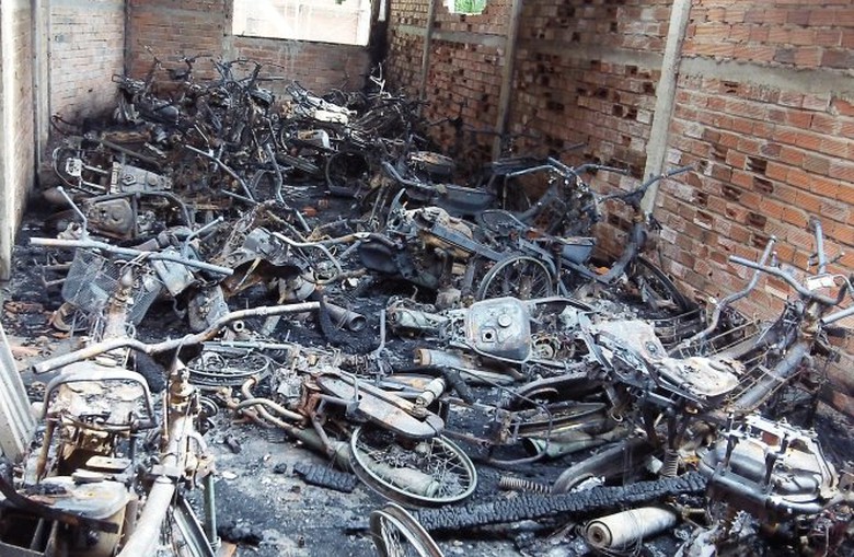 Hiện trường vụ ch&aacute;y - Ảnh: Sơn B&igrave;nh