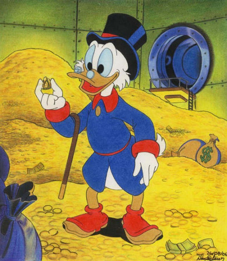 Nguồn t&agrave;i sản của Scrooge McDuck l&agrave; từ việc đ&agrave;o mỏ v&agrave; c&aacute;c cuộc truy t&igrave;m kho b&aacute;u. &ldquo;B&aacute;c&rdquo; vịt Scrooge nổi tiếng với t&agrave;i kiếm tiền của m&igrave;nh: McDuck từng đ&aacute;nh nhau với một con gấu để gi&agrave;nh lấy lọ mật ong trị gi&aacute; 2 USD. 