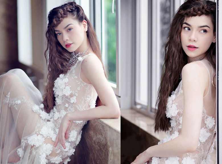 Hồ Ngọc H&agrave; chia sẻ rằng v&igrave; đ&atilde; rất nhiều lần chụp ảnh v&aacute;y cưới n&ecirc;n đối với c&ocirc;, đ&aacute;m cưới kh&ocirc;ng quan trọng. Quan trọng nhất vẫn l&agrave; hạnh ph&uacute;c b&ecirc;n tổ ấm b&eacute; nhỏ.