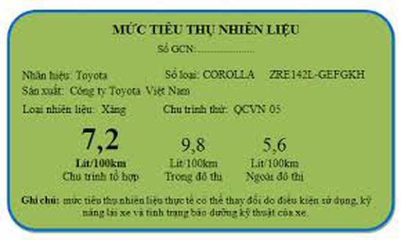 Nh&atilde;n năng lượng được d&aacute;n ở vị tr&iacute; c&ocirc;ng khai dễ thấy tr&ecirc;n xe