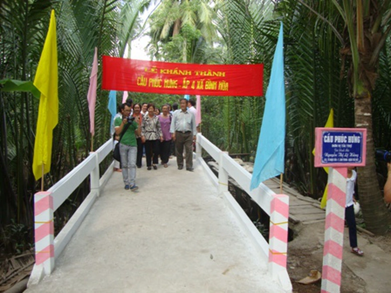 Cầu GTNT do Hội Cầu đường Bến Tre thiết kế v&agrave; tư vấn x&acirc;y dựng