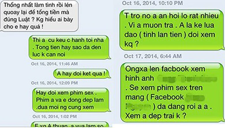Một số nội dung tin nhắn hiện cơ quan c&ocirc;ng an đ&atilde; thu giữ
