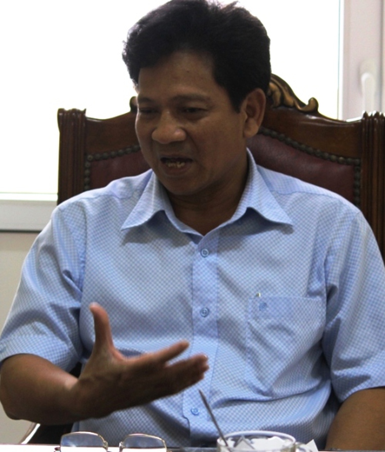 &Ocirc;ng Hoan trao đổi với PV B&aacute;o Giao th&ocirc;ng