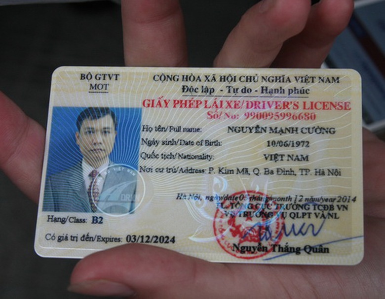 GPLX mới của anh Cường