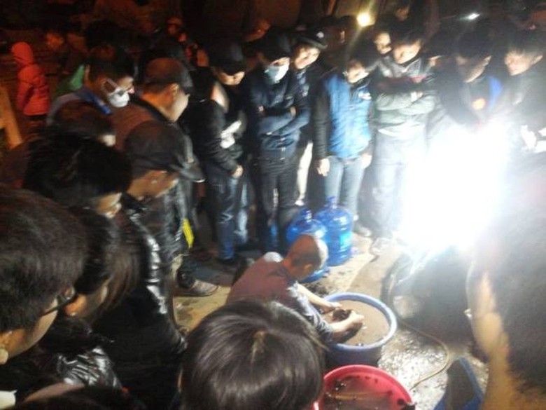 H&agrave;i cốt được mang l&ecirc;n mặt đất để vệ sinh v&agrave; b&aacute;o với cơ quan chức năng.