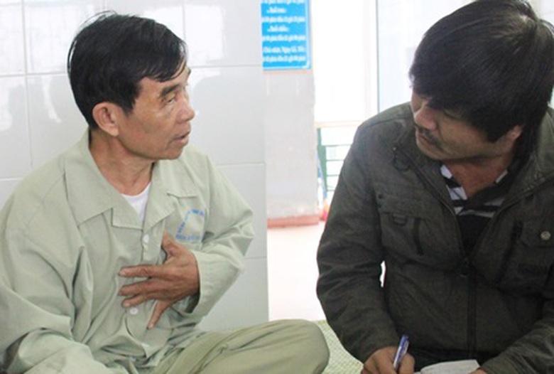 &Ocirc;ng Chinh đang điều trị tại Bệnh viện Đa khoa Quảng Ng&atilde;i