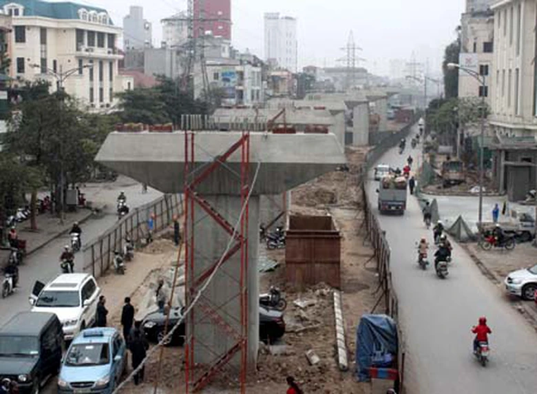 Dự &aacute;n tuyến đường sắt đ&ocirc; thị Nhổn - ga H&agrave; Nội - ảnh Hanoimoi