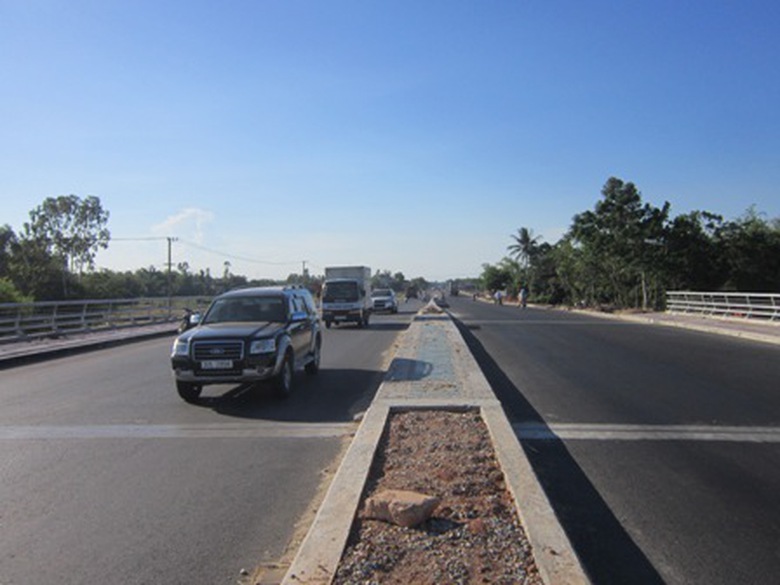 Đoạn QL1 mở rộng đ&atilde; được thảm nhựa tại huyện Ph&uacute; Ninh, tỉnh Quảng Nam