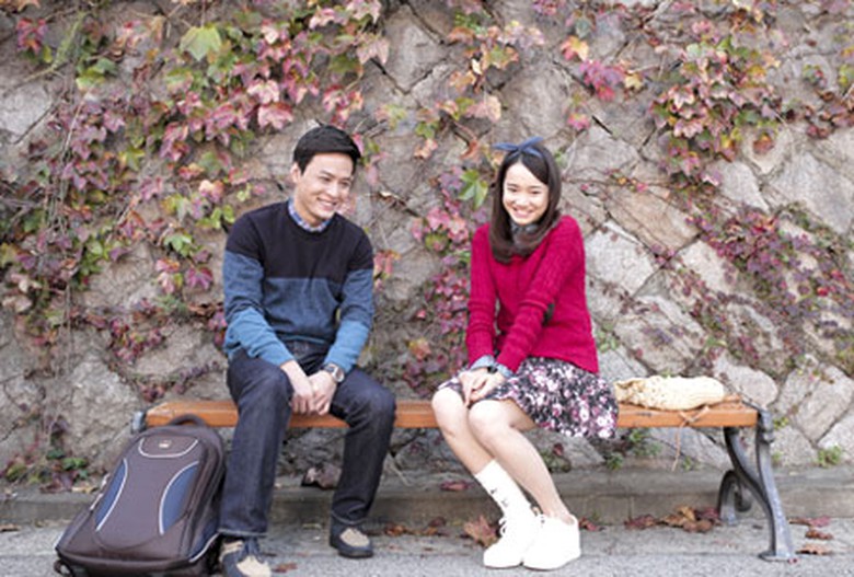 Hồng Đăng v&agrave; Nh&atilde; Phương trong một cảnh quay 