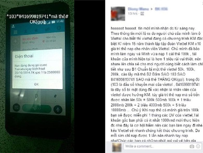 Th&ocirc;ng tin lừa đảo được kẻ xấu spam tr&ecirc;n c&aacute;c trang c&oacute; đ&ocirc;ng th&agrave;nh vi&ecirc;n theo d&otilde;i. (Ảnh: Whitehat.vn)