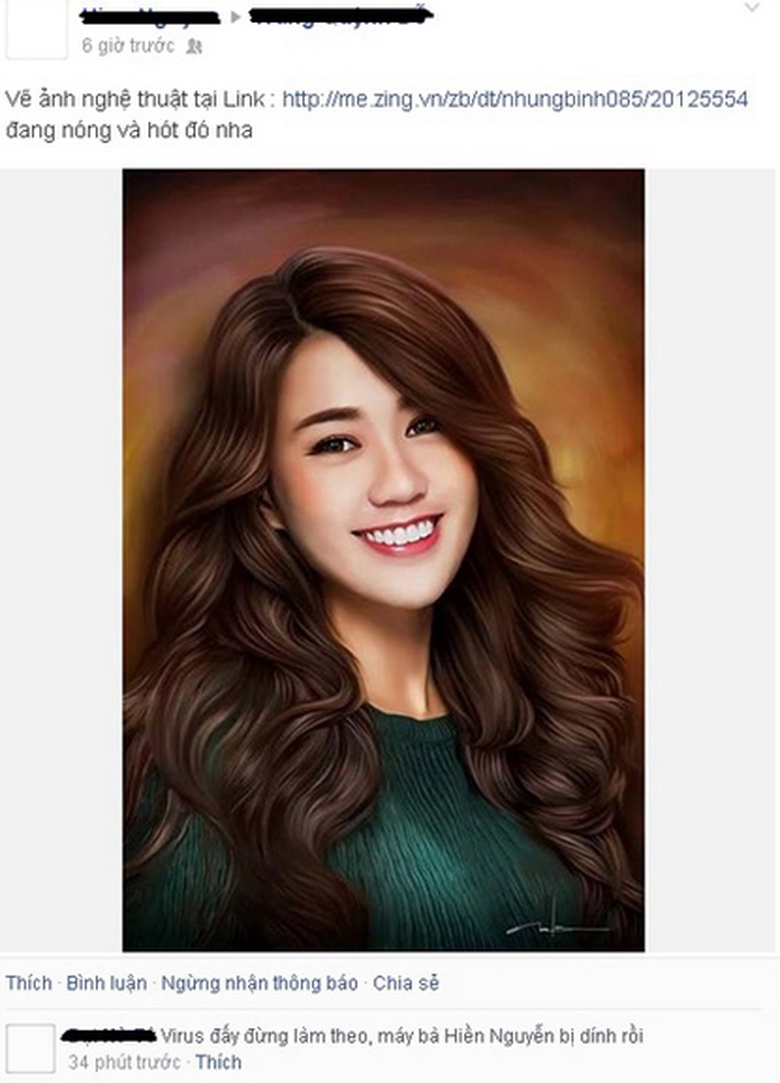 Link vẽ ảnh nghệ thuật dẫn đến trang giả mạo nhằm chiếm đoạt t&agrave;i khoản của người d&ugrave;ng. (Ảnh: Whitehat.vn)