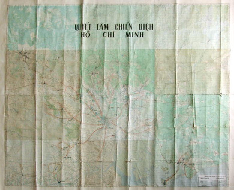Bản đồ quyết t&acirc;m chiến dịch Hồ Ch&iacute; Minh - ảnh Thanh T&ugrave;ng (qdnd.vn)