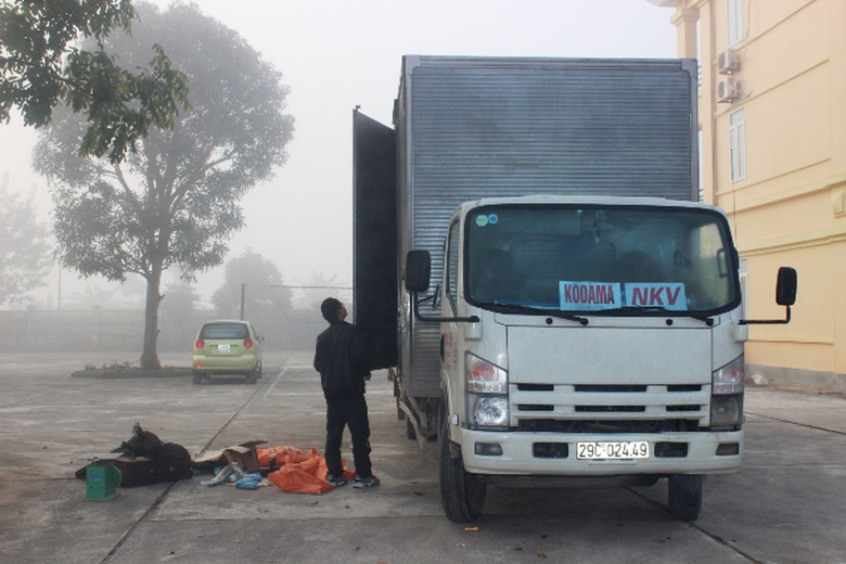 xe tải 29C-024.49 chở c&aacute;c c&aacute; thể t&ecirc; t&ecirc; vi phạm