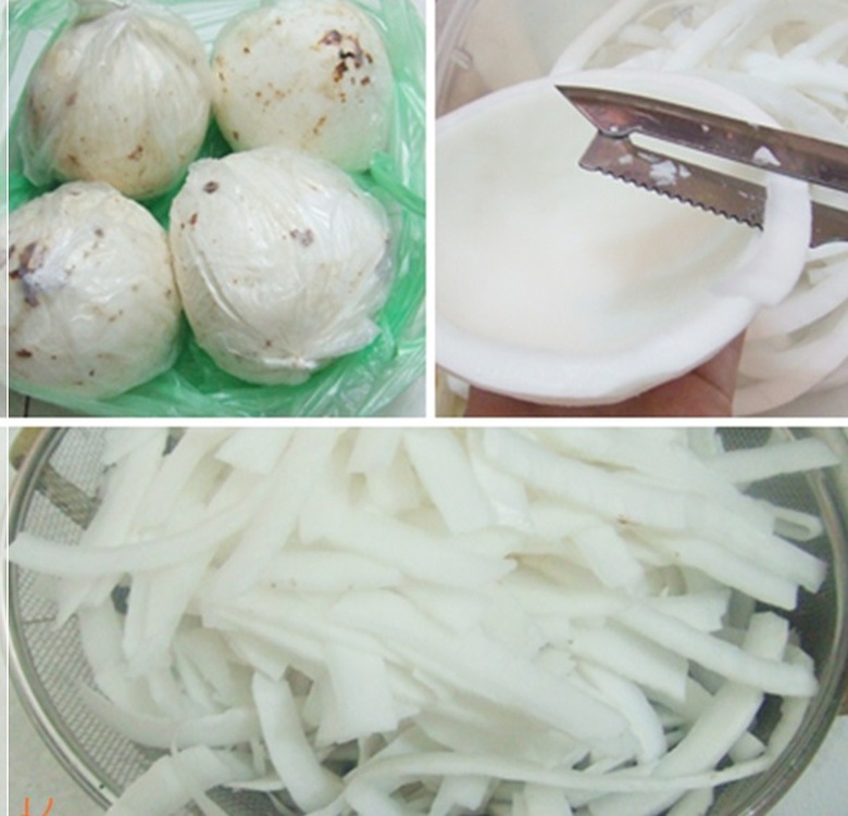 hướng dẫn l&agrave;m mứt dừa non