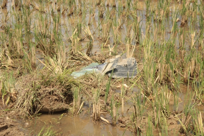 nhiều mảnh vở của xe biển trắng