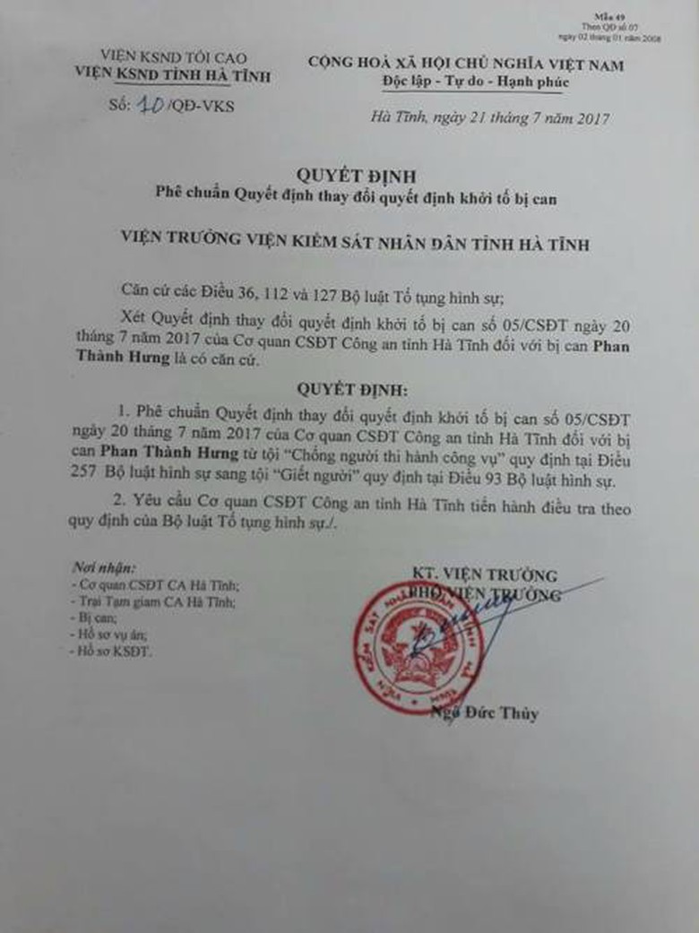 quyết định ph&ecirc; chuẩn quyết định thay đổi quyết địn