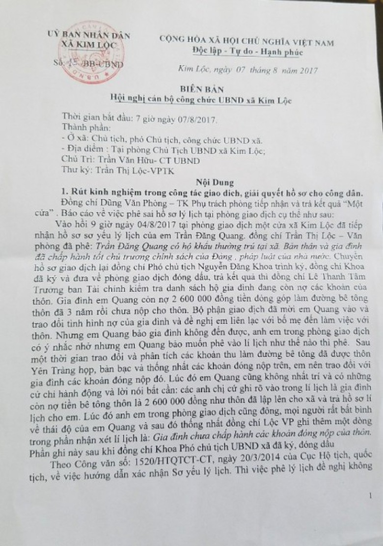 bi&ecirc;n bản r&uacute;t kinh nghiệm