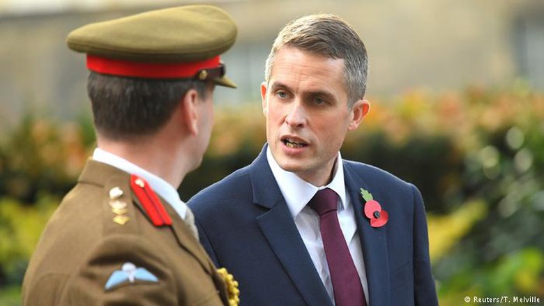 Bộ trưởng Quốc ph&ograve;ng Anh Gavin Williamson