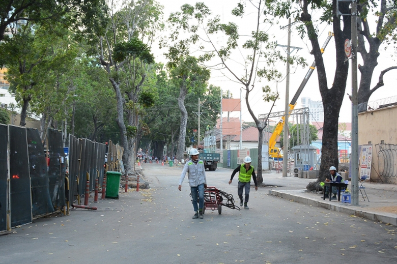 Khu vực thi c&ocirc;ng tuyến Metro Bến Th&agrave;nh- Suối Ti&ecirc;n 