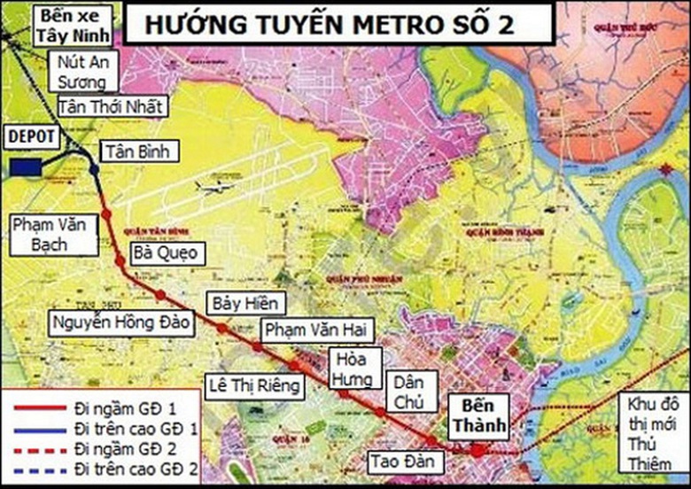 Sơ đồ tuyến metro số 2