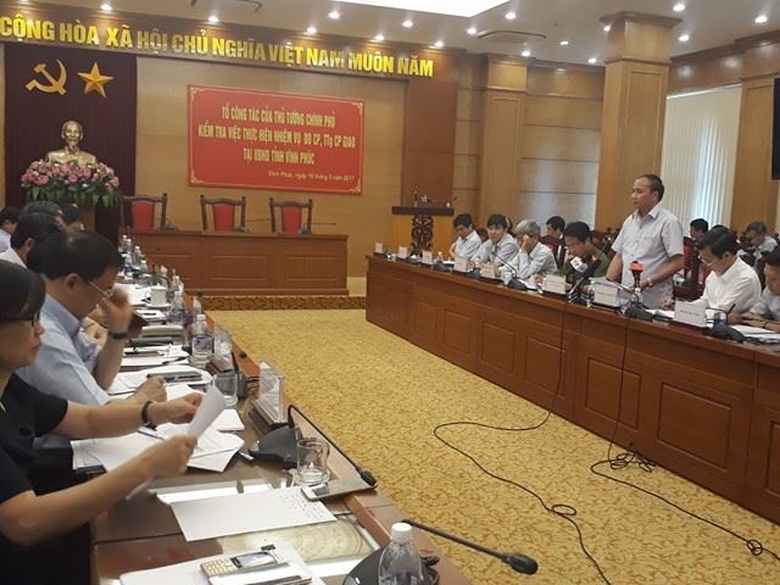 To cong tac Thu tuong lam viec voi Vinh Phuc