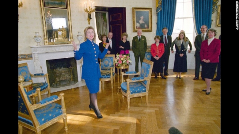 B&agrave; Clinton tiết lộ ph&ograve;ng Xanh mới được trang tr&iacute; l