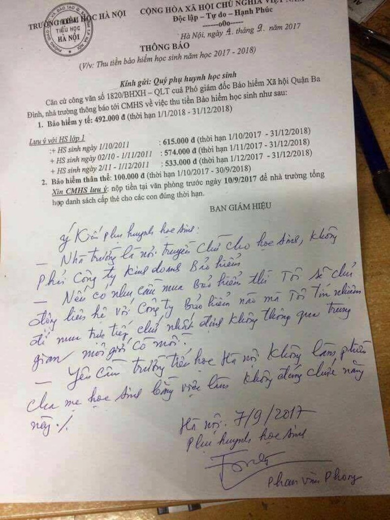 dong bao hiem hoc sinh