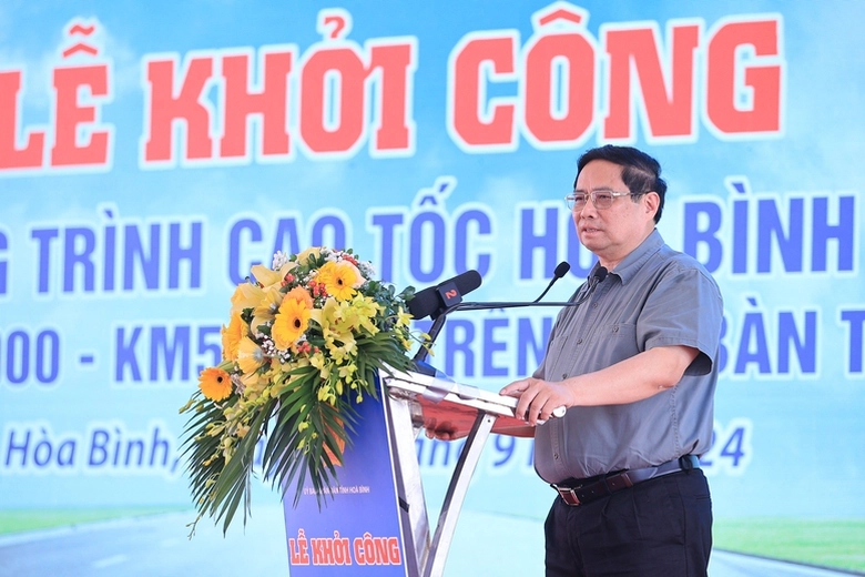 Thủ tướng Phạm Minh Ch&iacute;nh dự khởi c&ocirc;ng cao tốc H&ograve;a B&igrave;nh-Mộc Ch&acirc;u