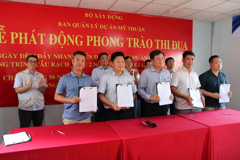 Dự &aacute;n đầu tư x&acirc;y dựng c&ocirc;ng tr&igrave;nh cầu Rạch Miễu 2 thi c&ocirc;ng vượt tiến độ- Ảnh 3.