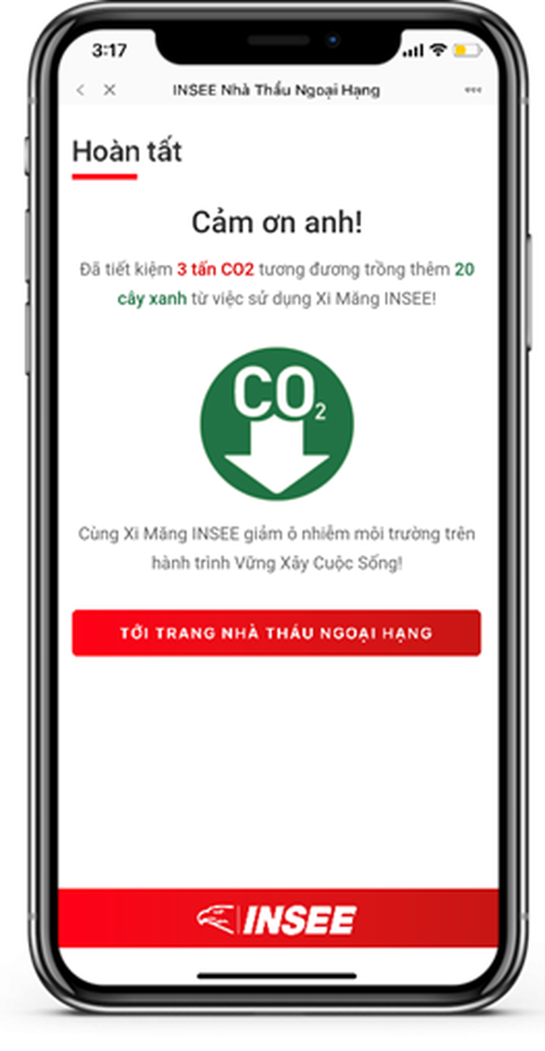 insee viet nam ra mat cong cu tinh luong co2 tiet kiem khi dung xi mang insee
