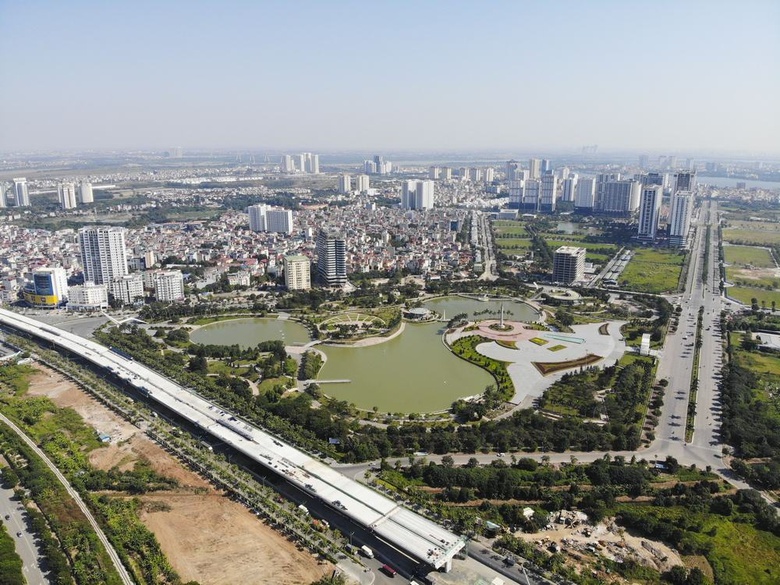 Ngắm tuyến đường 10 làn xe chưa được đặt tên tại thủ đô ngam tuyen duong 10 lan xe chua duoc dat ten tai thu do